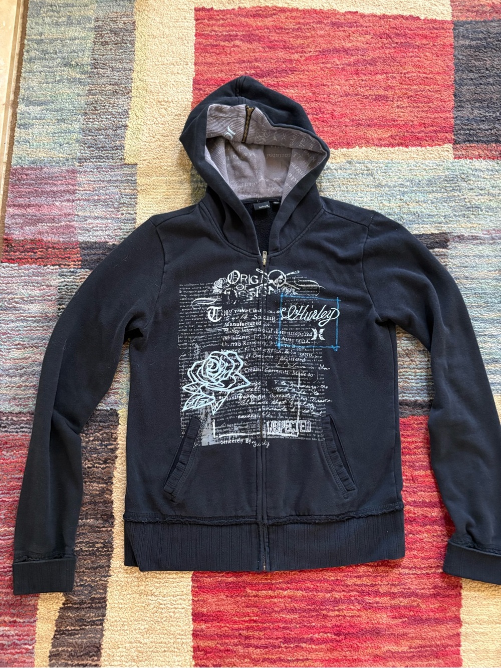 Women’s Hurley zip-up hoodie. Black. Size large.